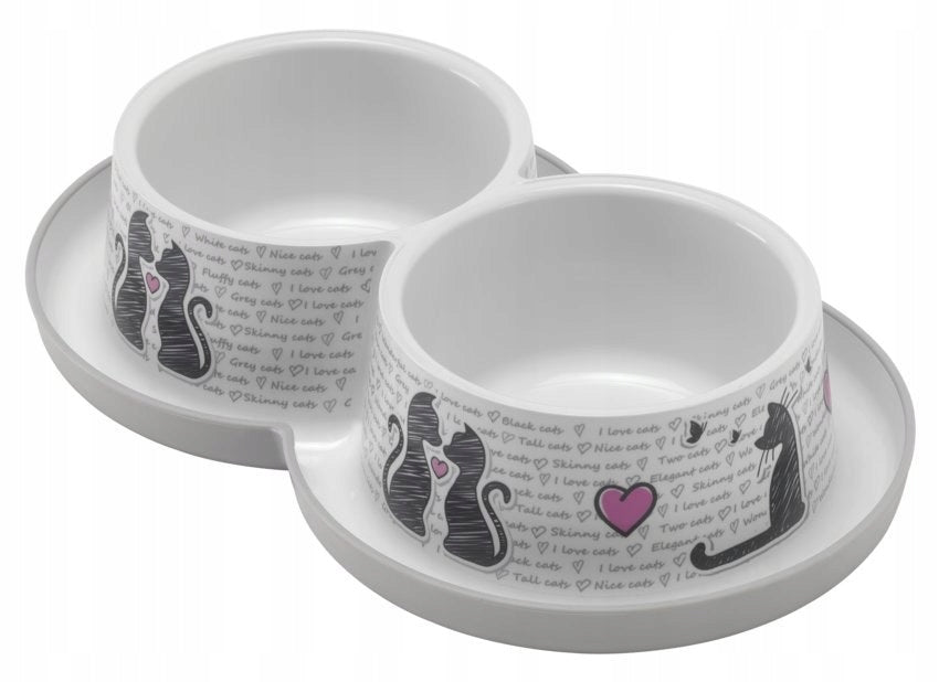 Double bowl 2x350ml Cat in love MODERNA
