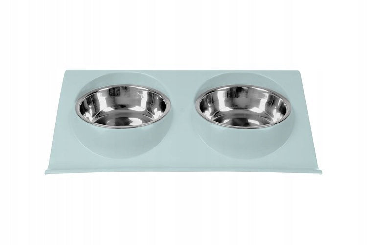 Double bowl, bowl for DOG, CAT, 2 pcs. SET with a stand for food and water Manufacturer code Zestaw2Mgreen