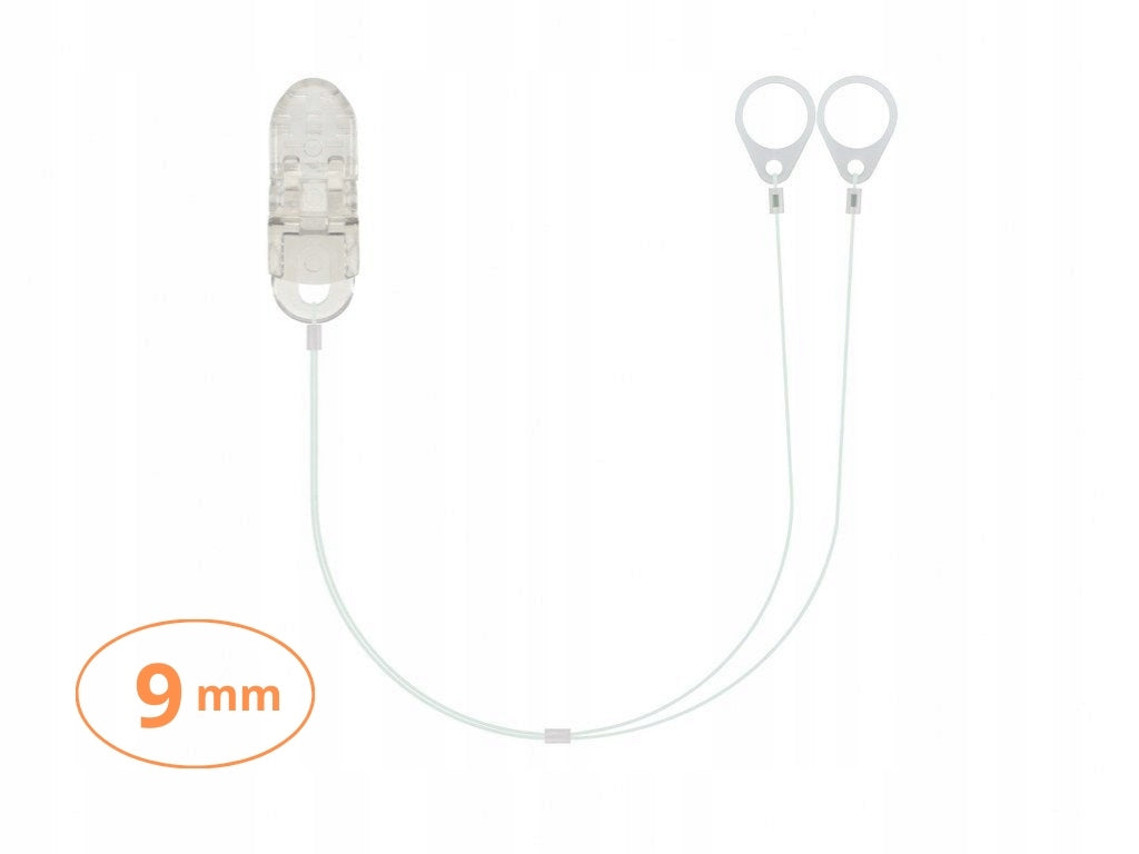 Double-clip pendant for hearing aids - transparent
