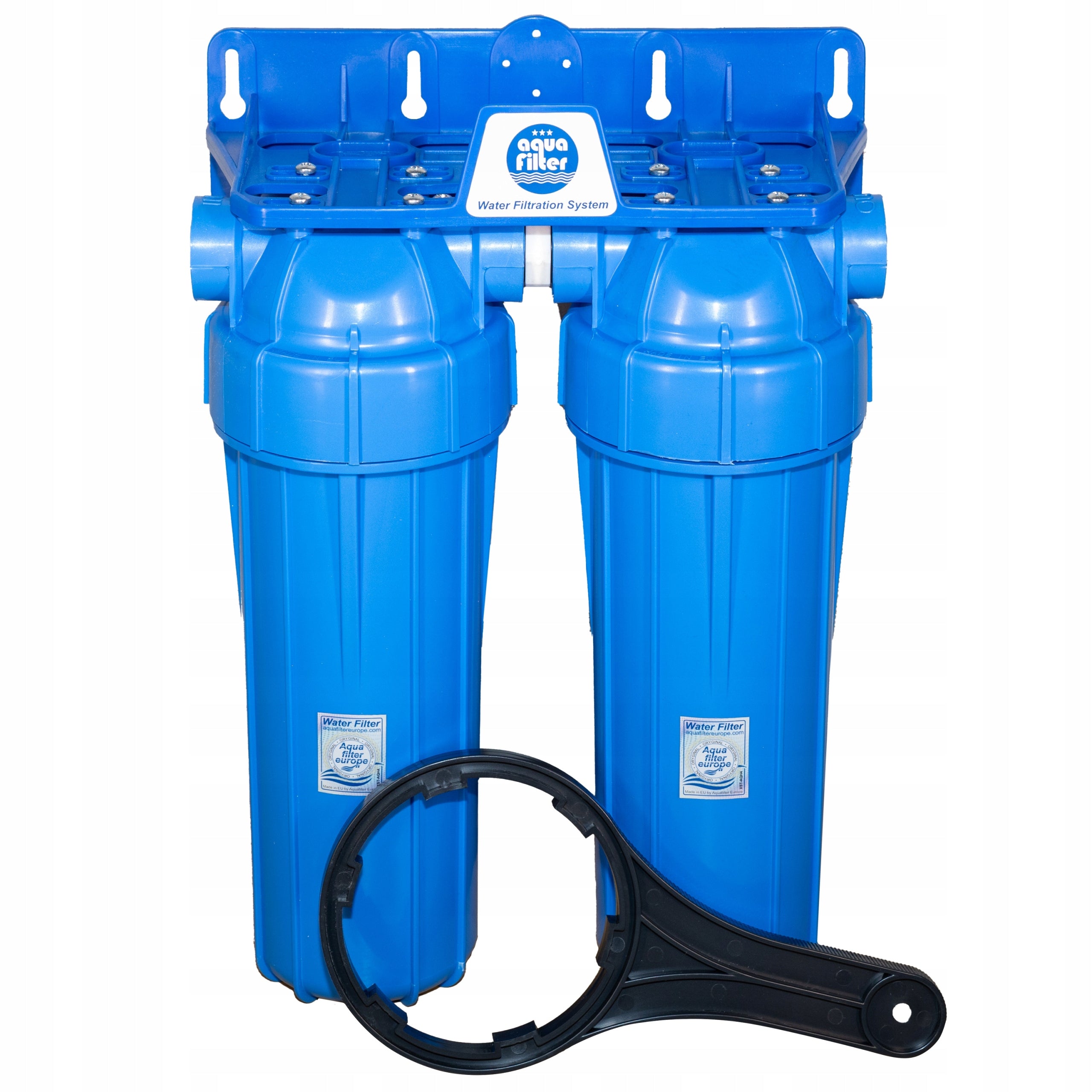 Double filter 2-piece 10” set blue 1 Aquafilter FHPRN12-B-TWIN