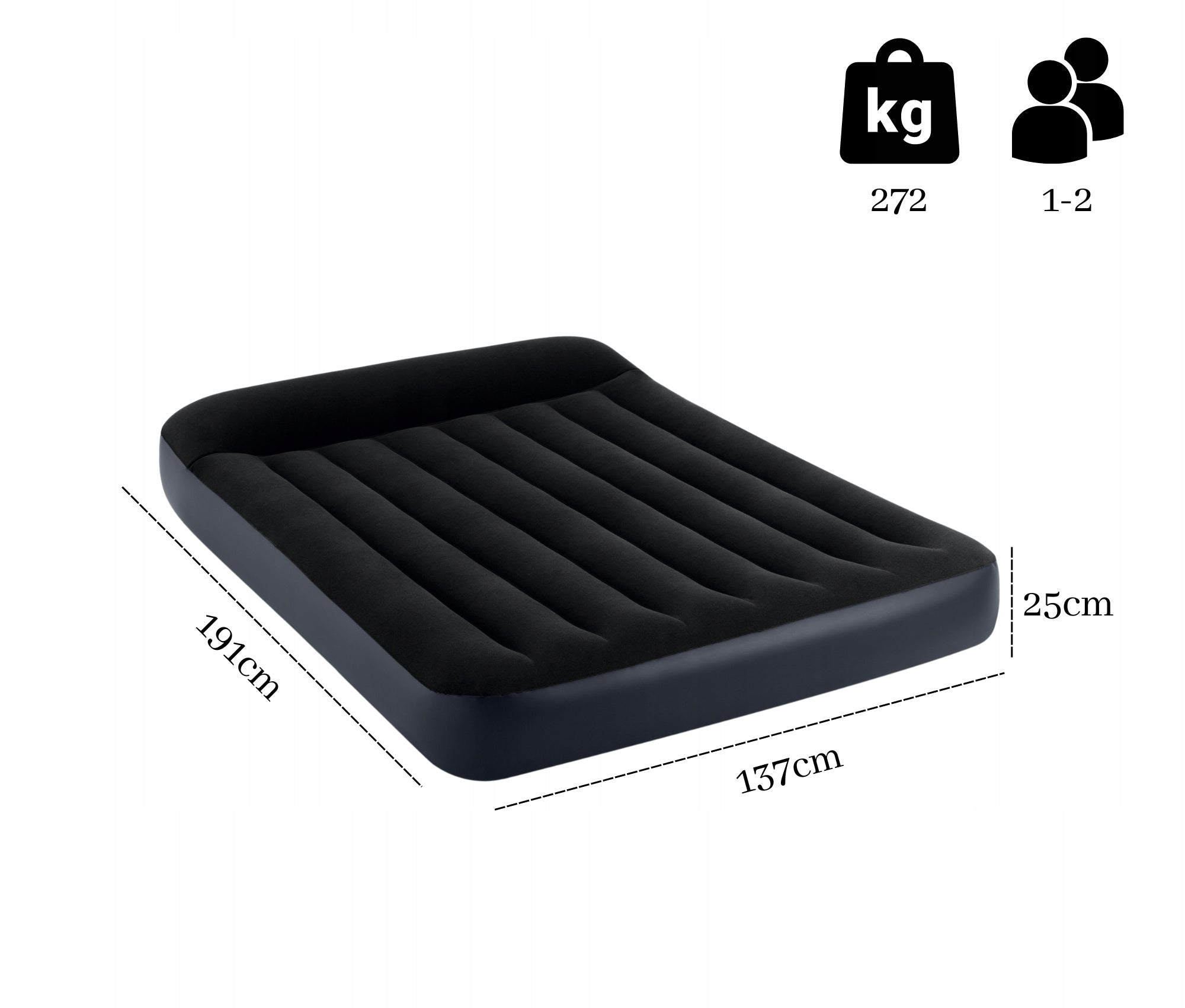 Double inflatable mattress 137 x191 x 46 cm Intex 64148 with built-in pump Manufacturer code 64148