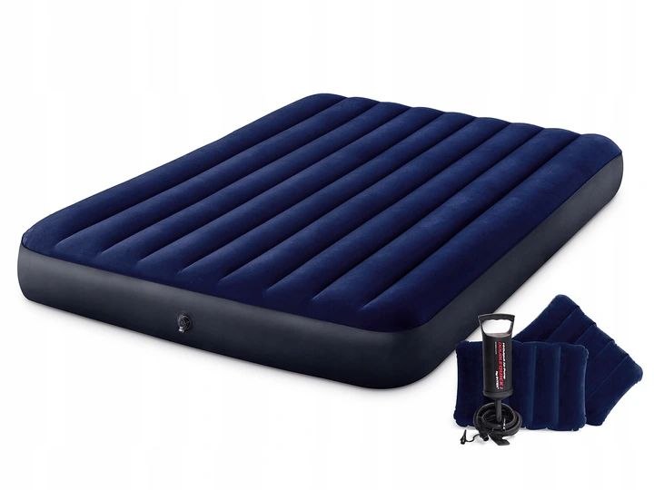Double inflatable mattress 203x152 cm with velour cushions INTEX 64765