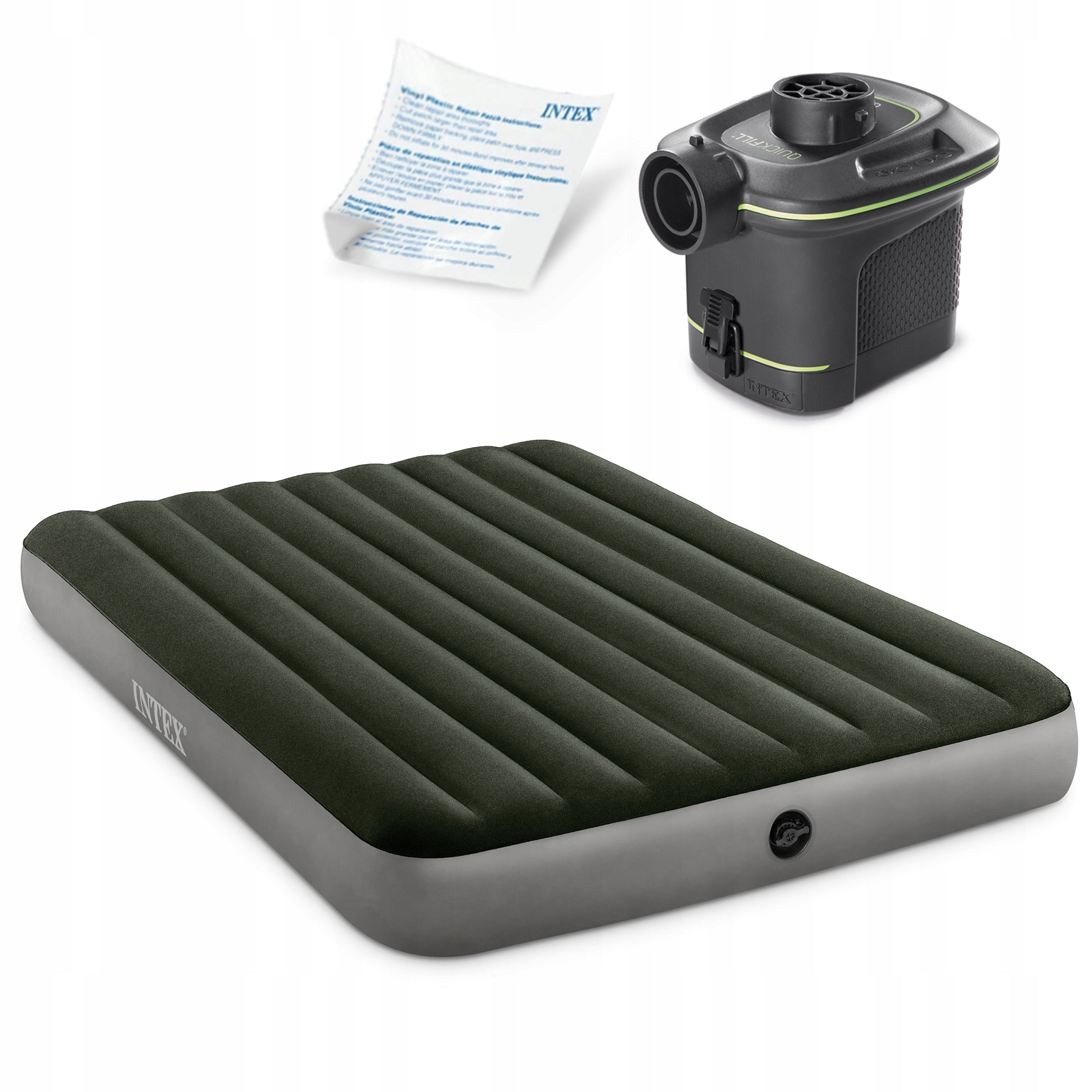 Double inflatable mattress 203x152x25 cm green Intex 64779