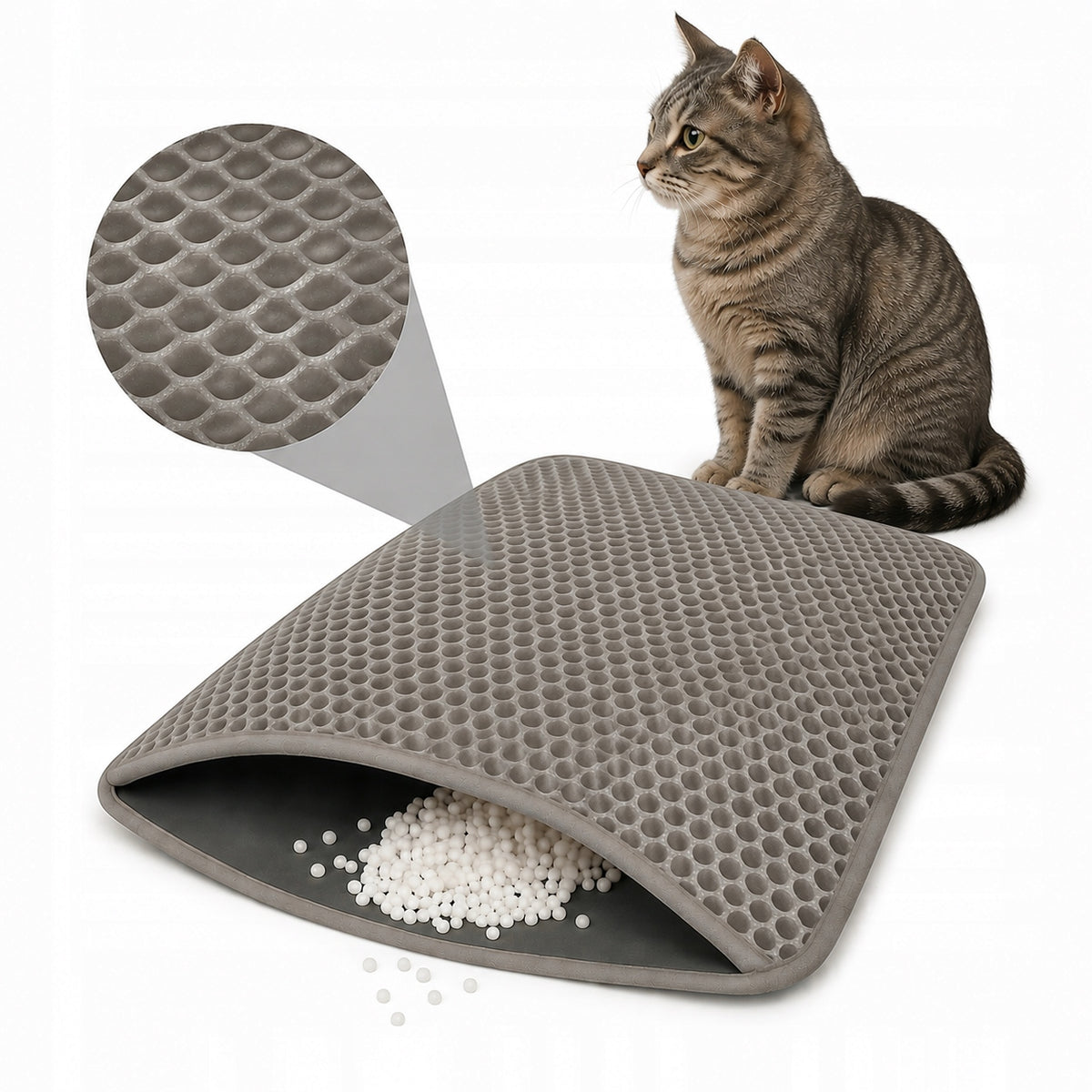 Double layer litter box mat OPENWORK waterproof doormat 40x50cm