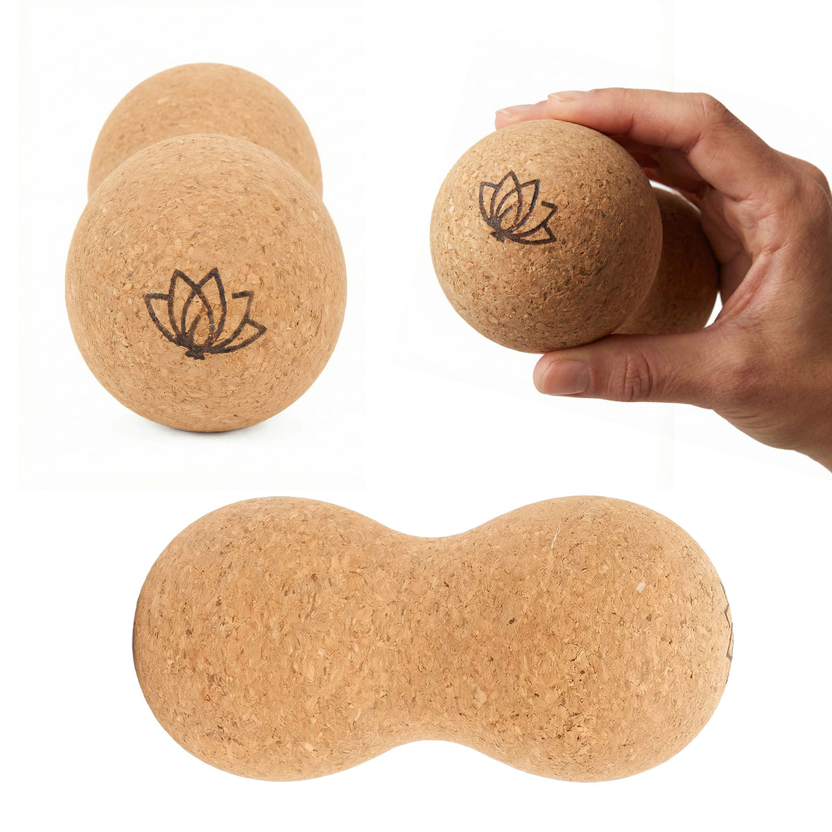 Double massage ball XTREXO cork NATURAL 7 cm FOR DUOBALL MUSCLES