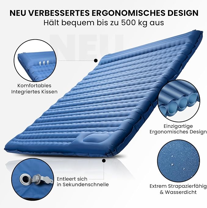 Double mattress Hikenture 196 x 130 x 8 cm blue Brand Hikenture