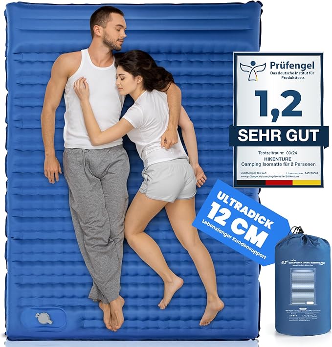 Double mattress Hikenture 196 x 130 x 8 cm blue