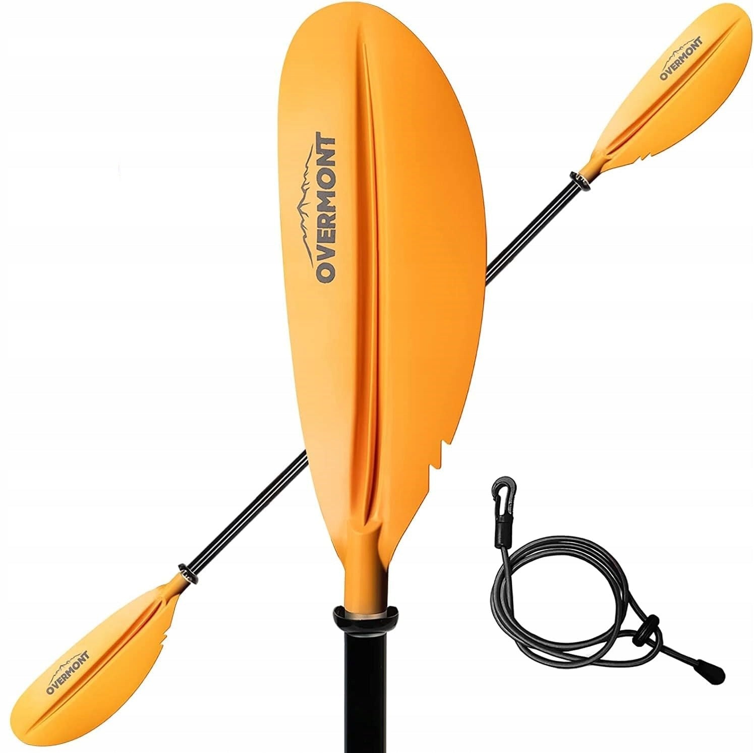 Double paddle adjustable for kayak and boat orange OVERMONT