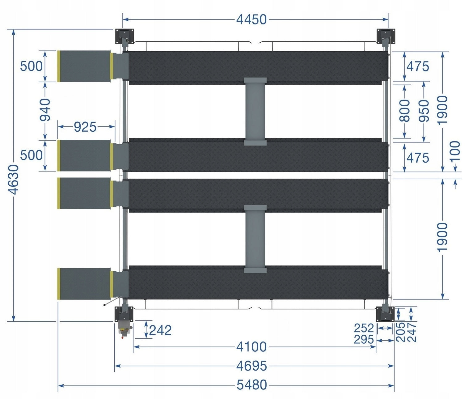 Double parking lift TECHWAR TW0002 4000KG Automatic Brand Techwar