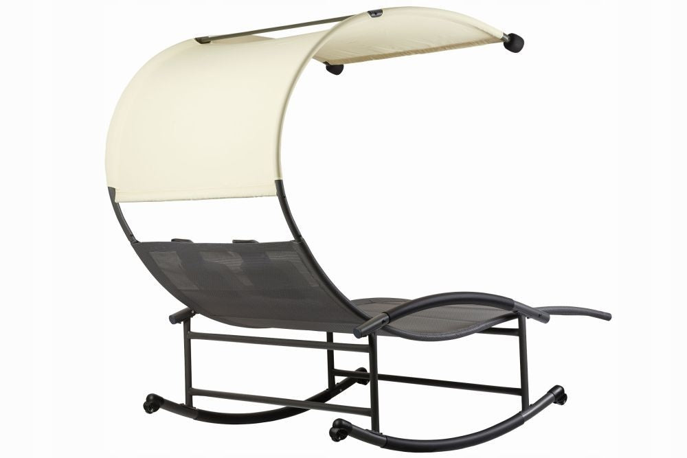 Double rocker lounger with visor + pillows Frame material steel