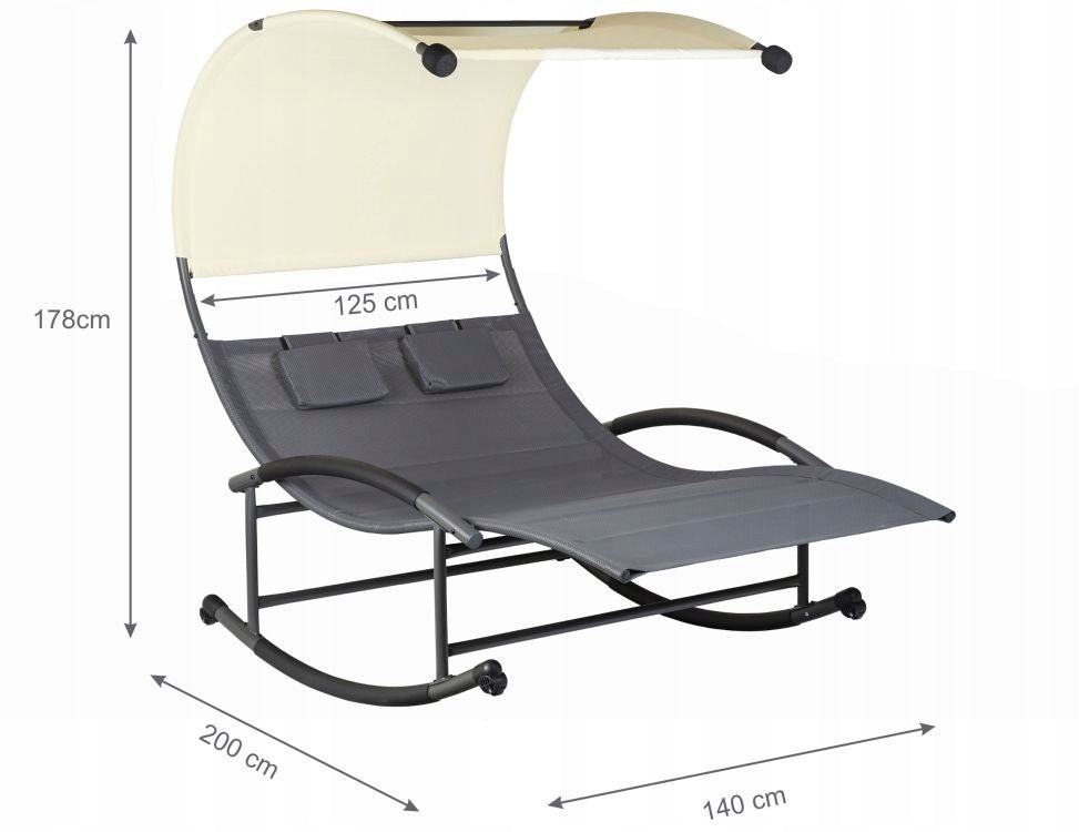 Double rocker lounger with visor + pillows Packaging status original