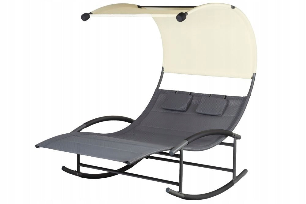 Double rocker lounger with visor + pillows