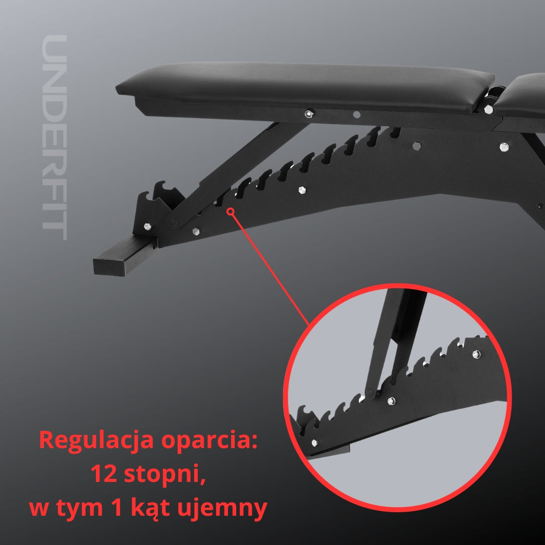 Double-sided adjustable weight bench UNDERFIT black Manufacturer code UF9783