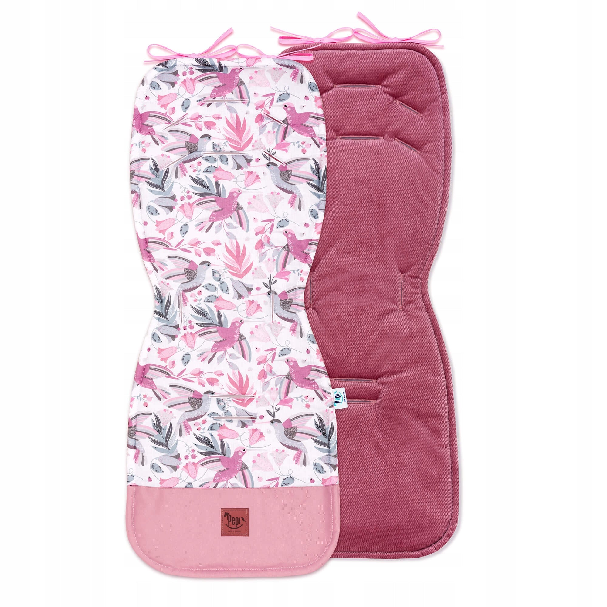 Double-sided insert for Hummingbird stroller with velvet old rosa