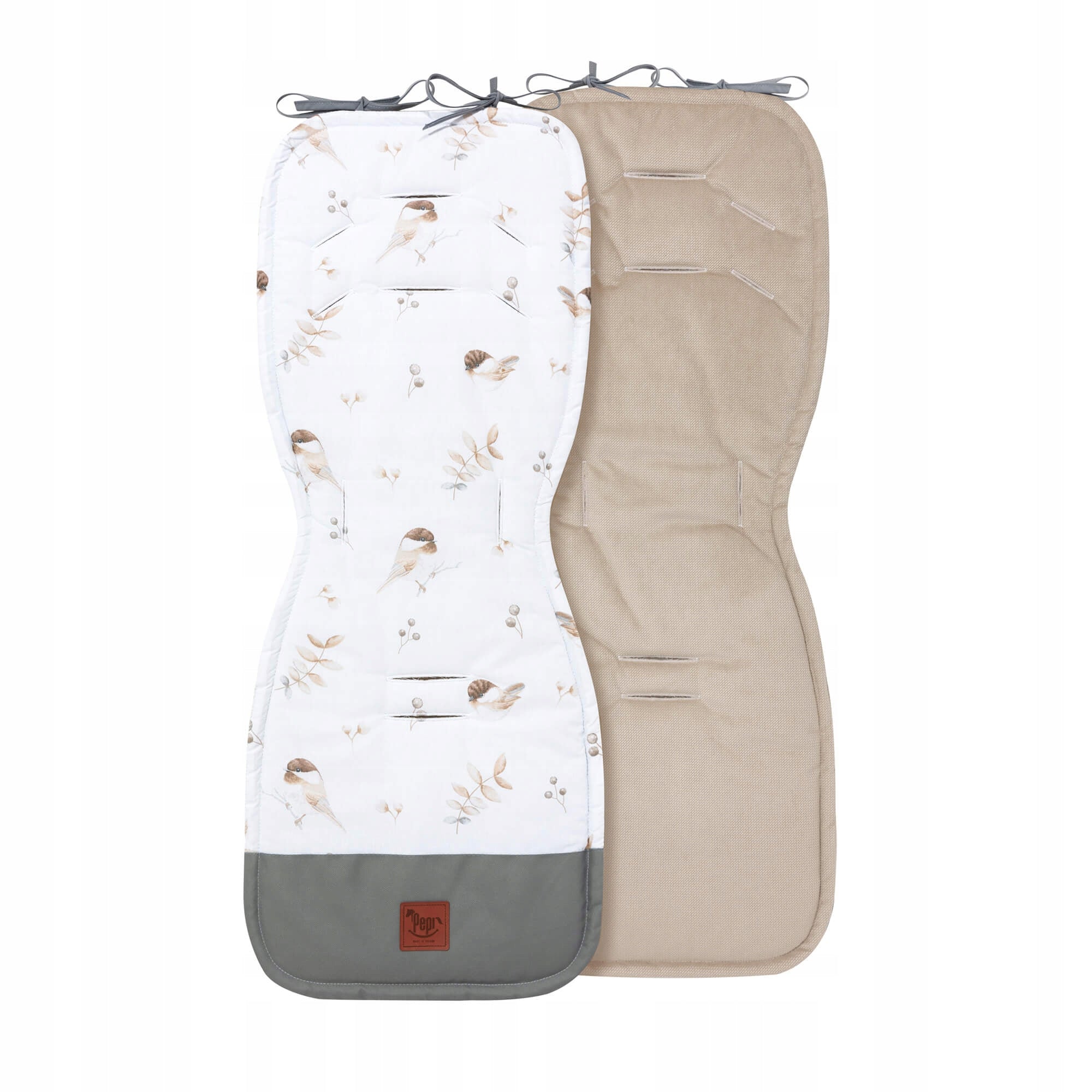 Double-sided insert for Lovely Bird stroller with velvet cappucino