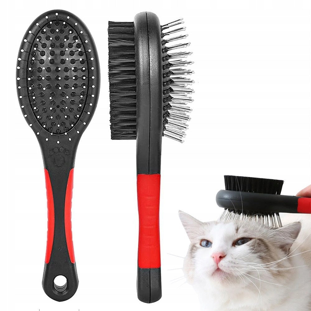 Double-sided pet hair brush