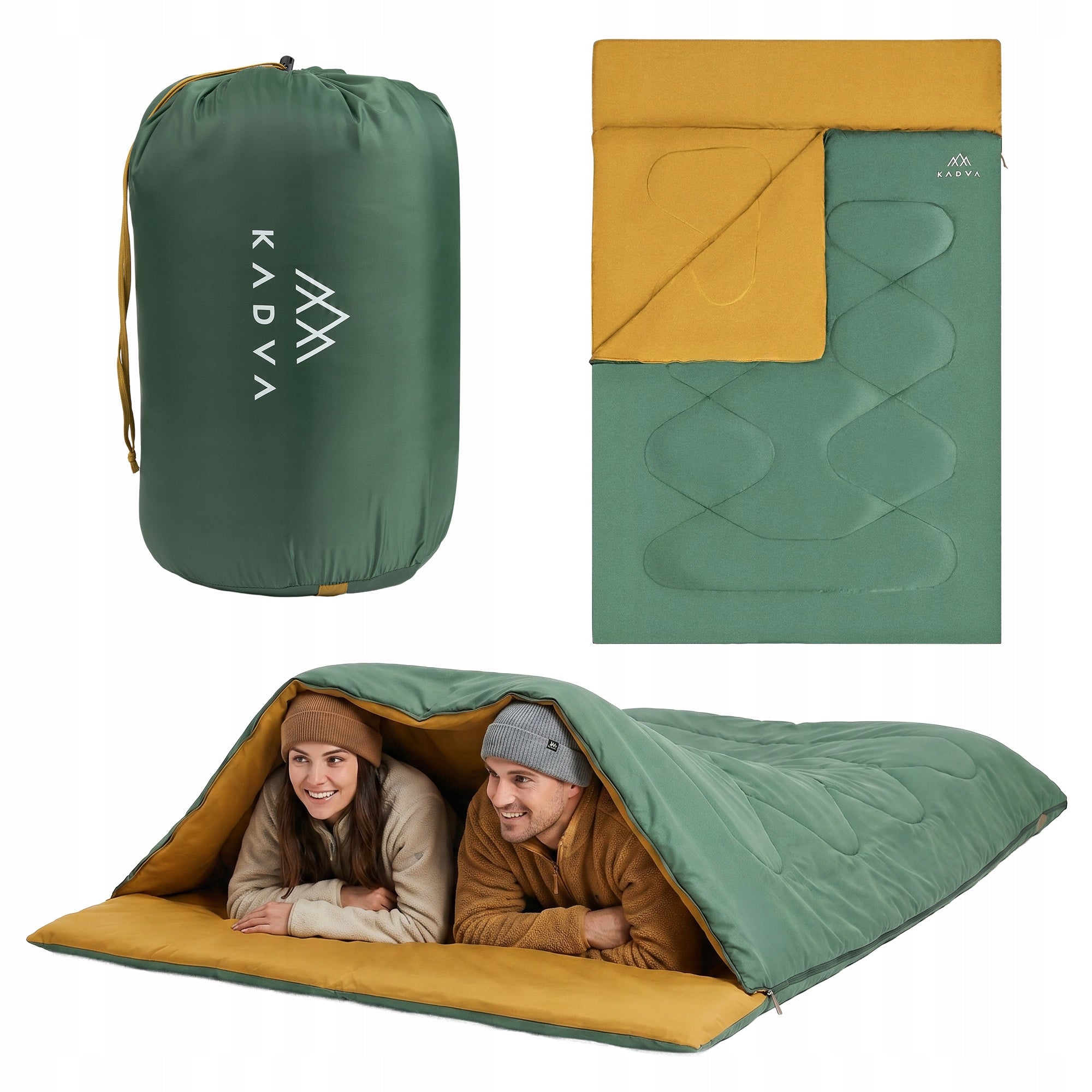 Double sleeping bag KADVA Double dream green UNDER CAMPING TENT CAMPING