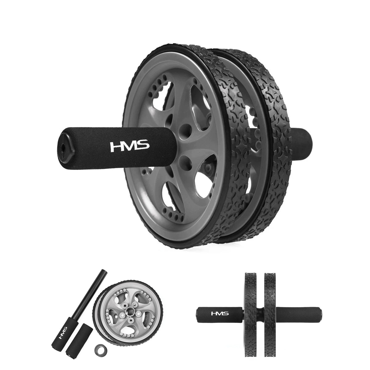 Double wheel for abdominal exercises ab roller training roller rubber HMS
