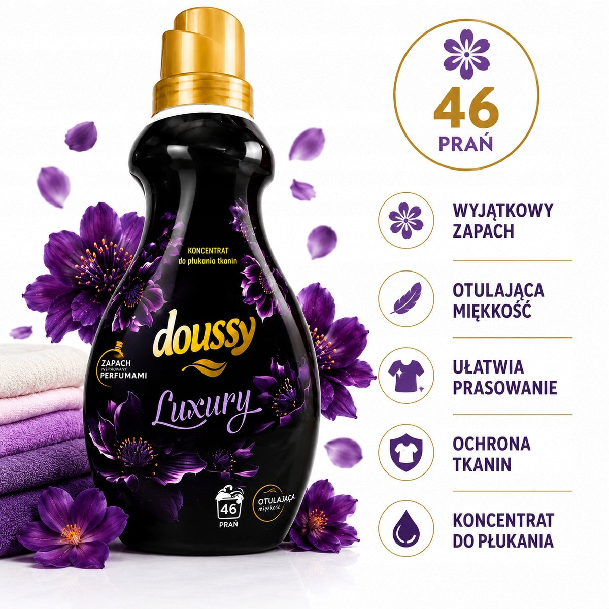 Doussy Luxury Fabric Rinsing Liquid 1,012L 46 Washes Perfumed Concentrate Packaging status original