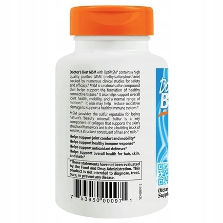 Dr Best MSM 1,5g OptiMSM SULPHUR Joints Injuries 120 Brand Doctor's Best