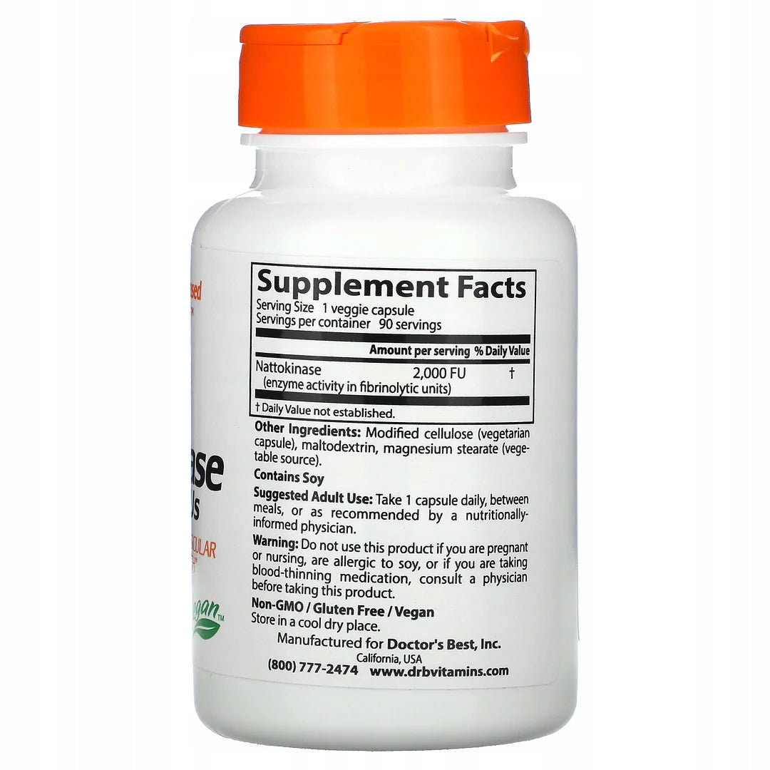 Dr Best Nattokinase 2000 FU CIRCULATORY SYSTEM 90 vege Name Nattokinase