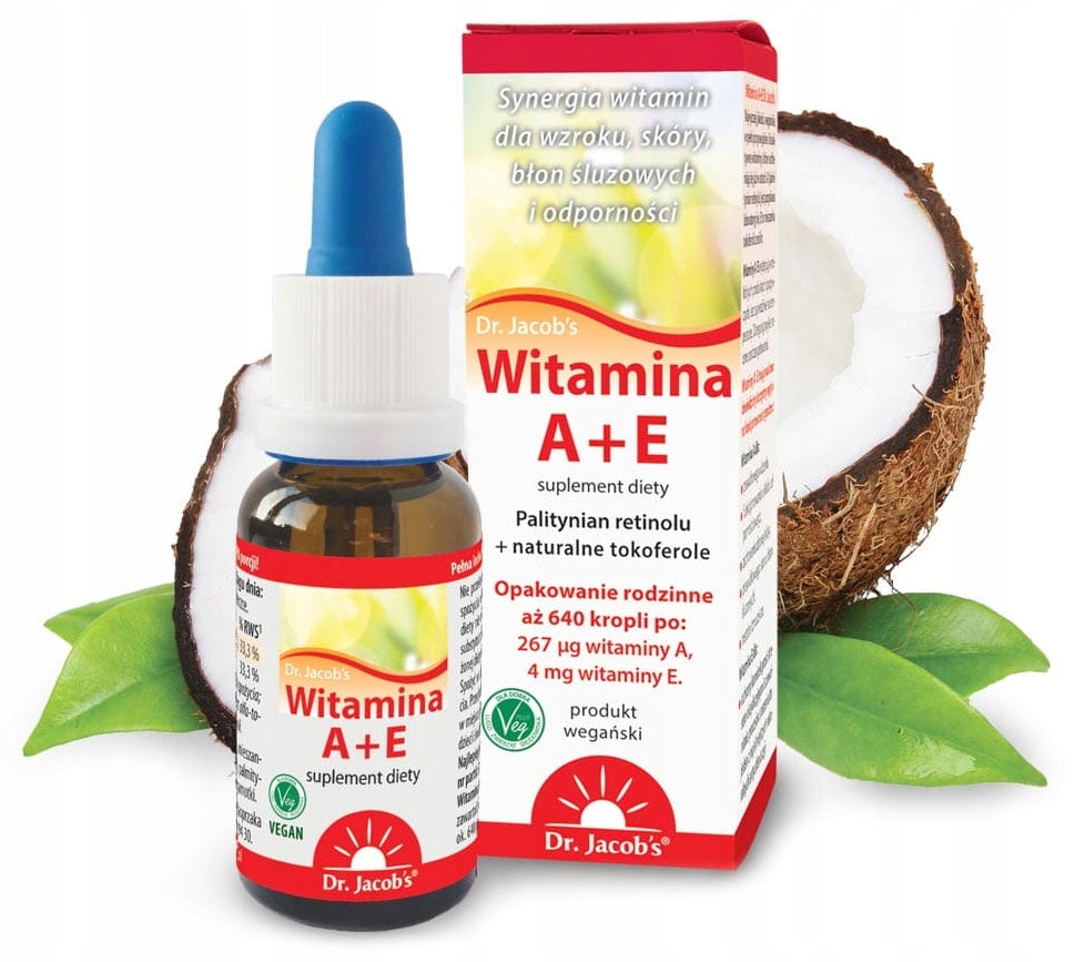 Dr Jacobs NATURAL Vitamin A + E tocopherols DROPS Expiration date at least six months from the date of purchase