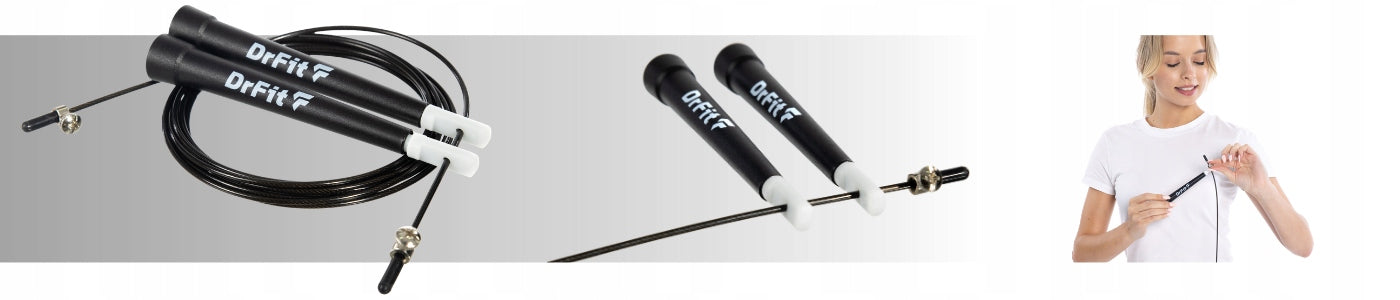 DrFit Boxing jump rope cardio steel adjustable 3 m black Color black