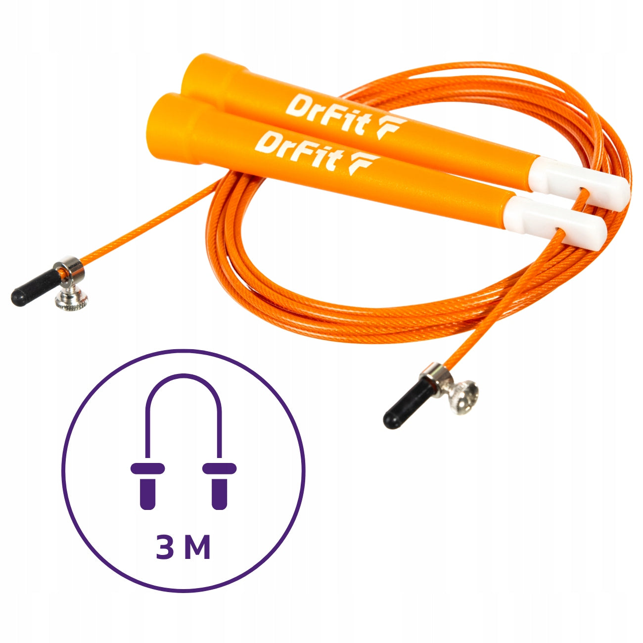 DrFit Boxing jump rope cardio steel adjustable 3 m orange Manufacturer code SKAKANKA BOKSERSKA DO ĆWICZEŃ CARDIO 3M