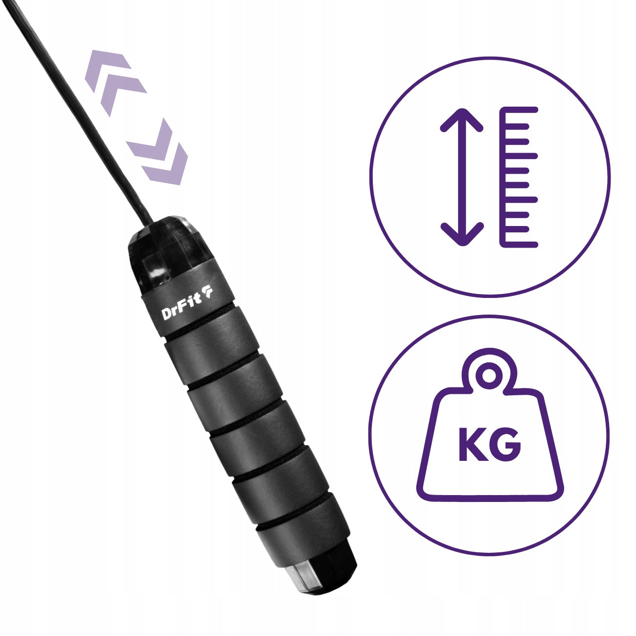 DrFit Boxing jump rope with bearing load adjustable black 2,8 m Manufacturer code DF JR-C-009B-1