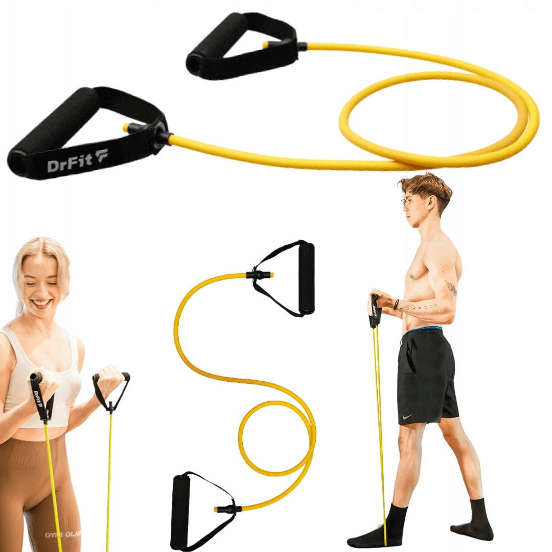 DrFit Exercise resistance rubber with handles yellow resistance 4.5 kg