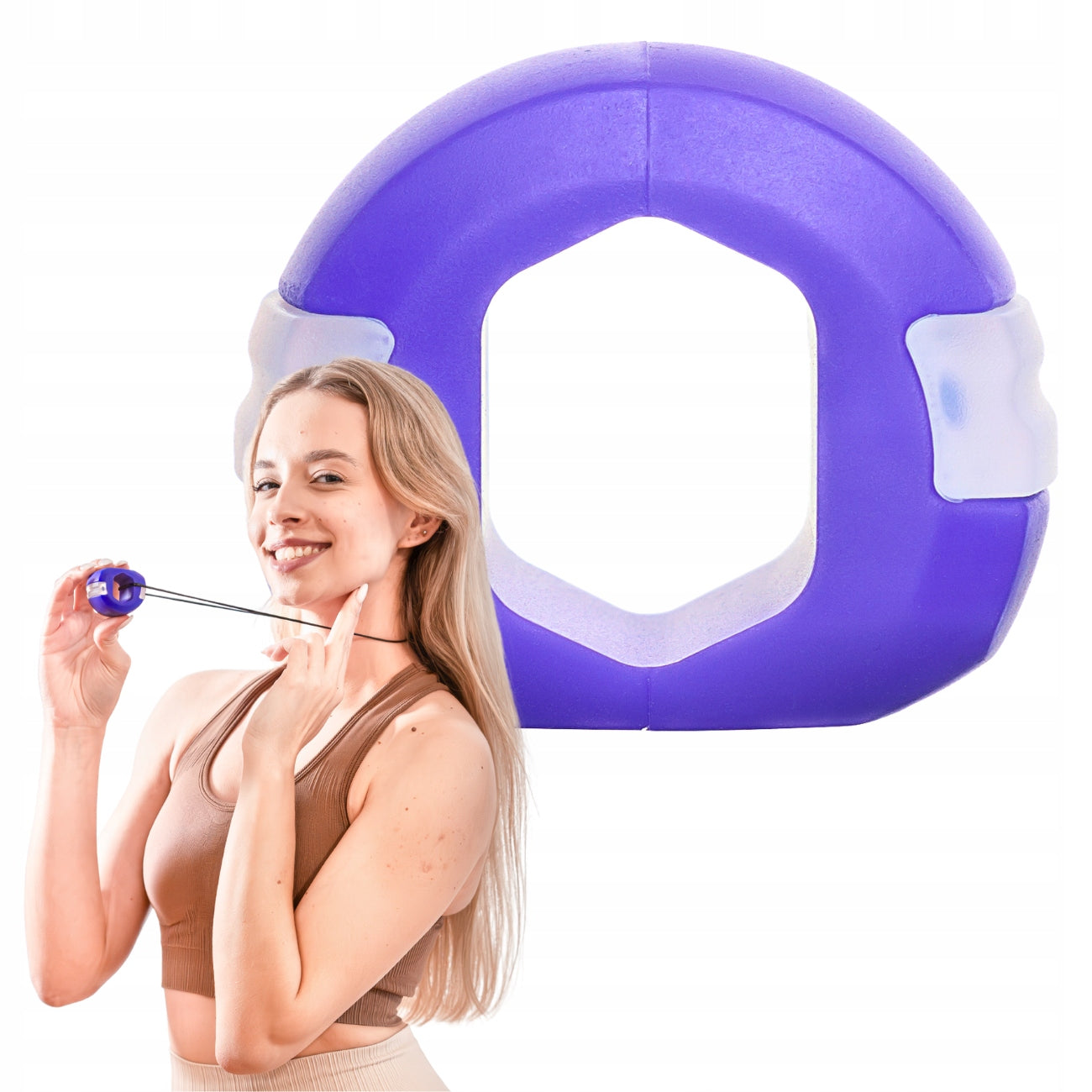 DrFit Mandibular jaw muscle trainer face mewing jawline purple resistance 22kg