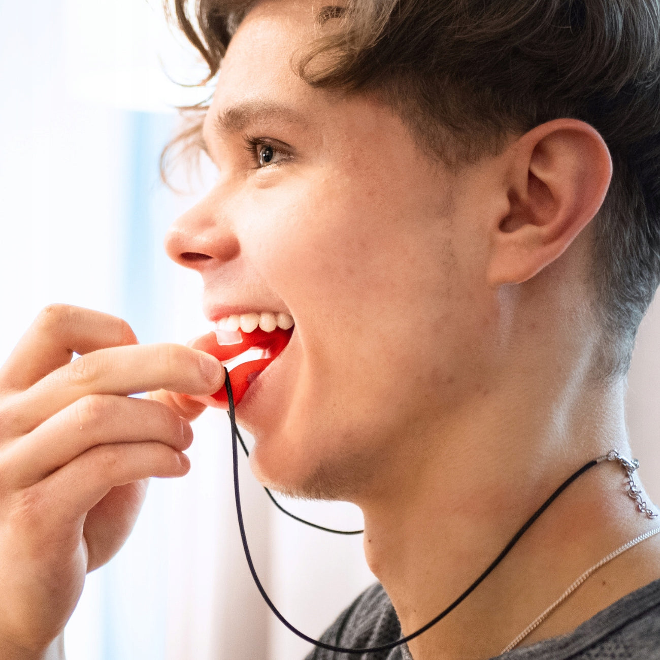 DrFit Mandibular jaw muscle trainer face mewing jawline red resistance 18 Length 4.5 cm