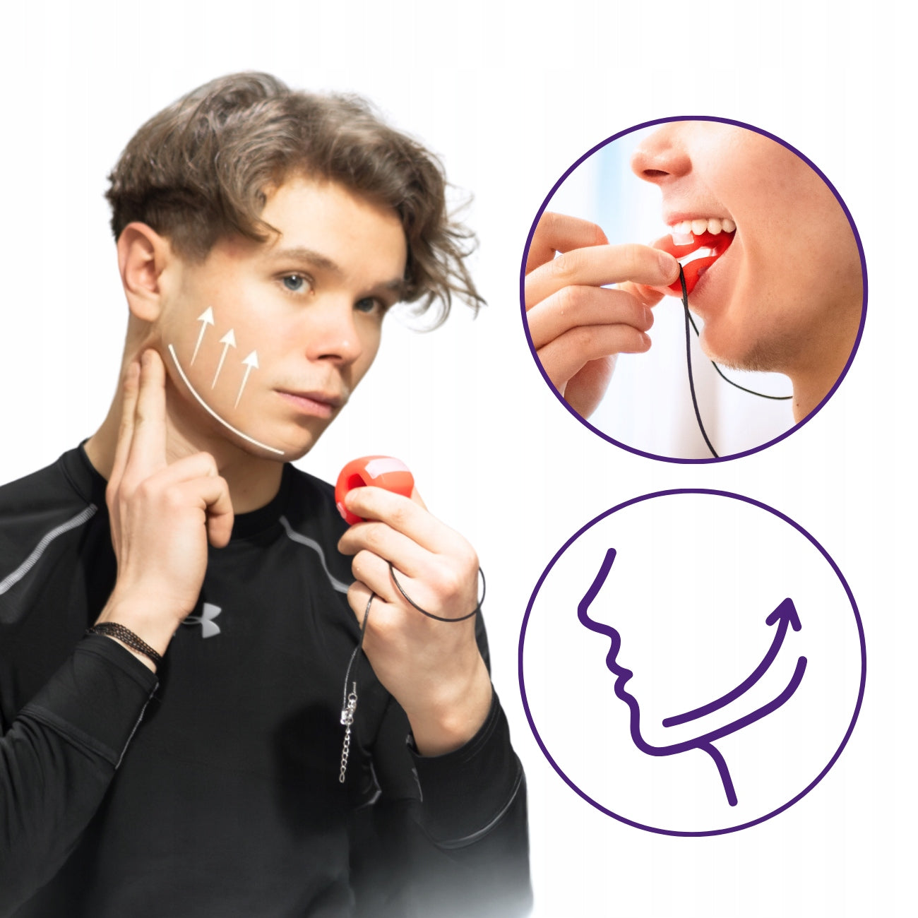 DrFit Mandibular jaw muscle trainer face mewing jawline red resistance 18 Model trenażer mięśni szczęki, żuchwy i twarzy opór 18kg