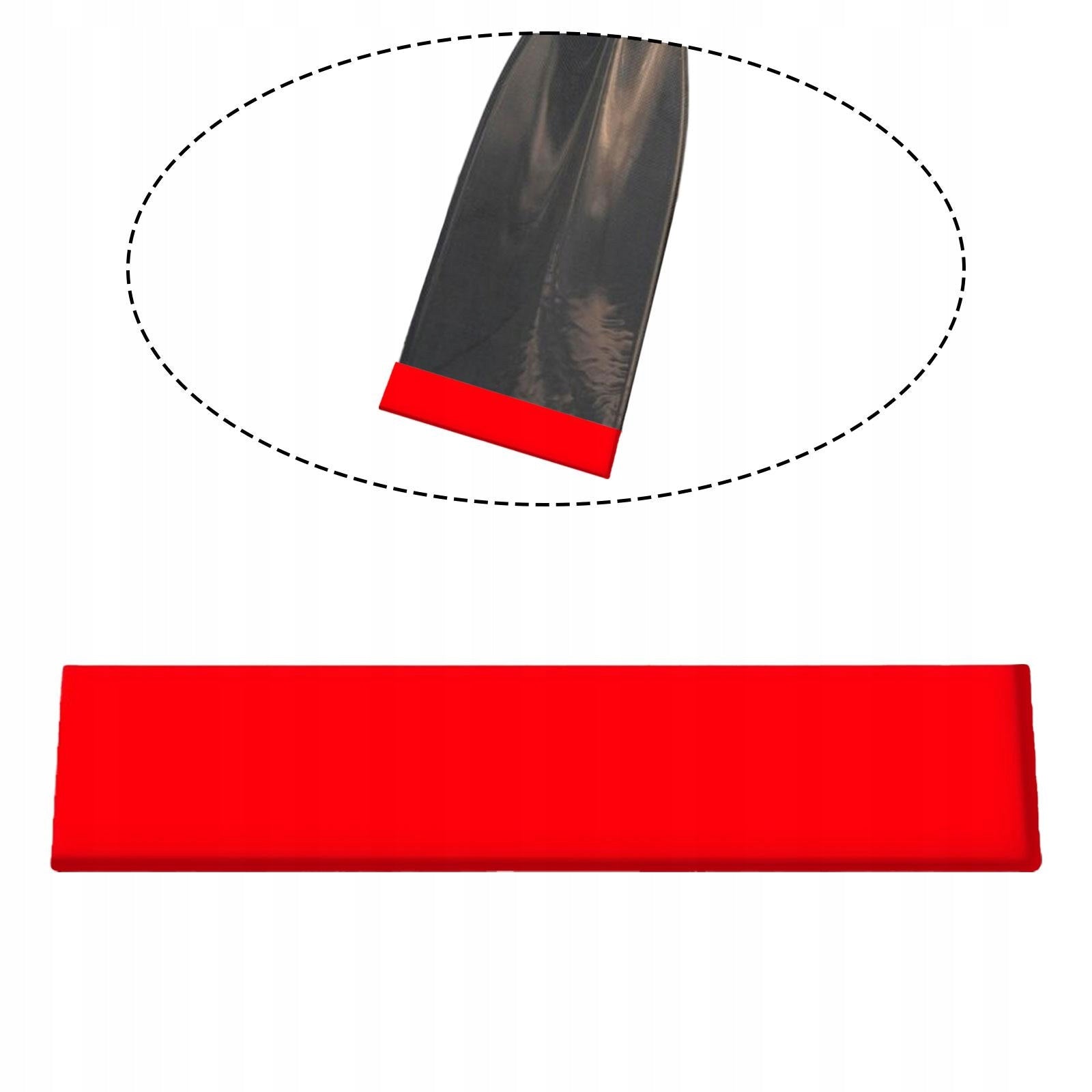 Dragon Boat Paddle Tip Protector Lightweight Silicone Non Slip Sturdy Red Length 23 cm