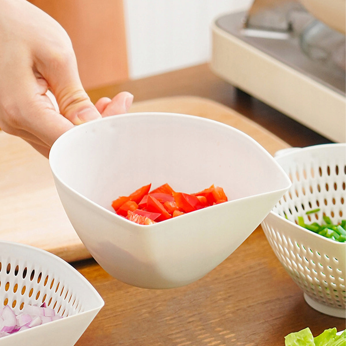 Drain Basket for Double Layer Plastic Kitchen Bowl Kitchen 91