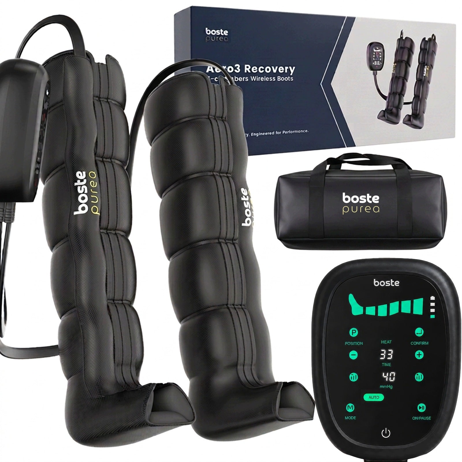 Drainage Lymphatic Leg Massager Heating Presotherapy Timer Boste