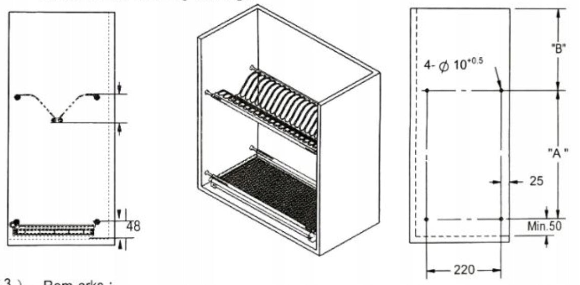 Drainer Dish Dryer for Cabinet 60 Two-Tier Mount Black Brand no brand