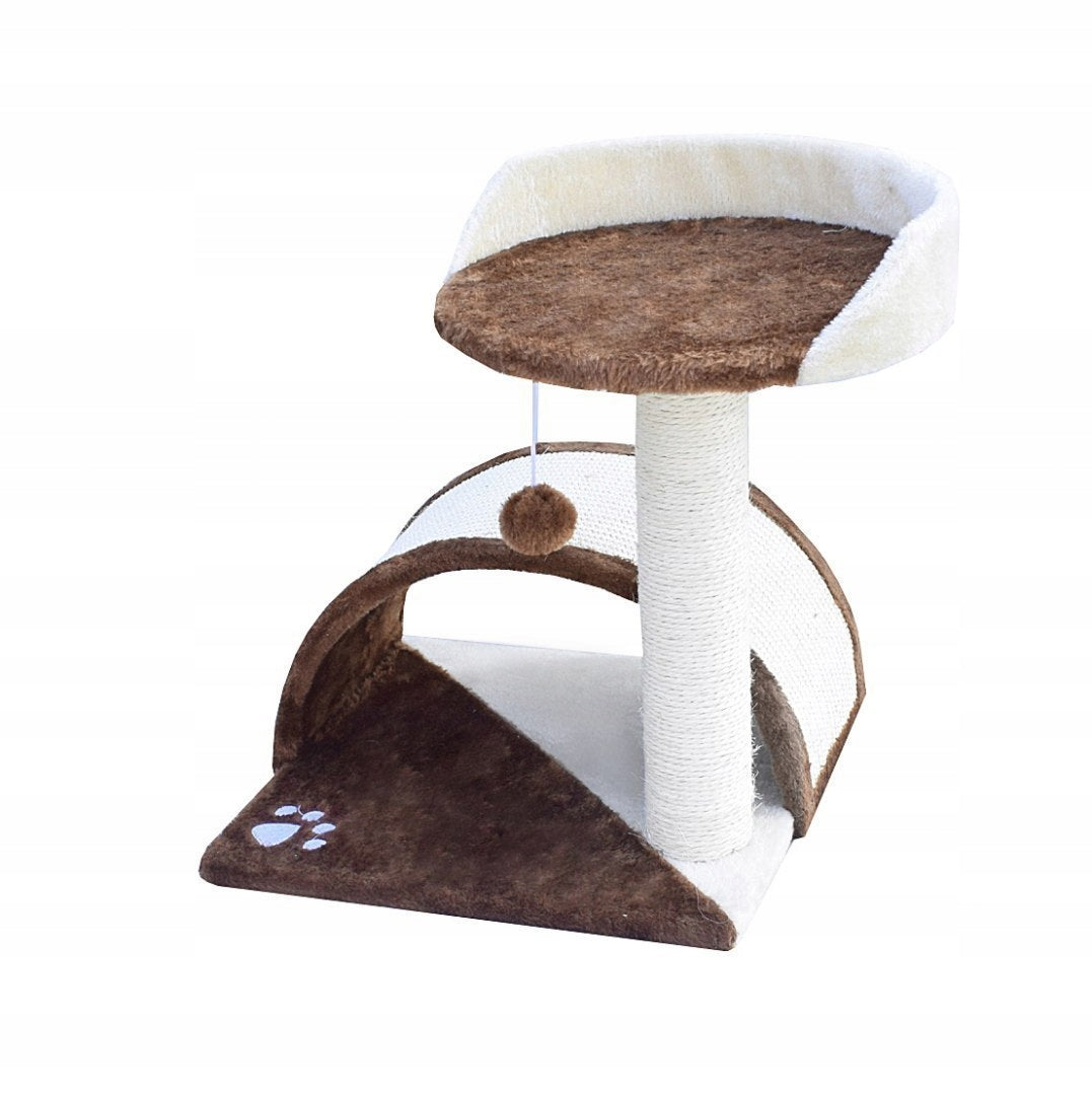 Schaberkatze 43 cm, weiß/braun 