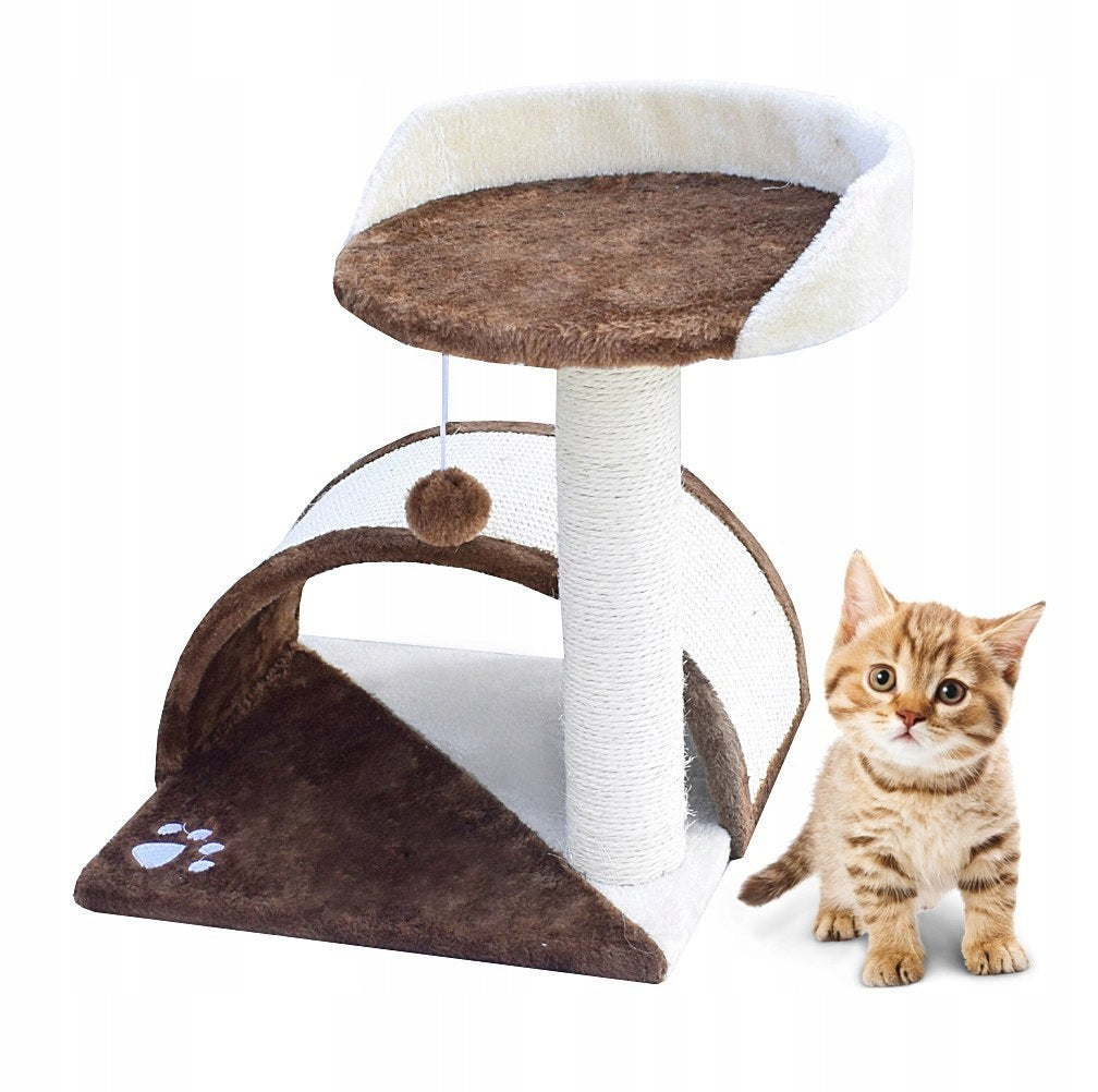 Schaberkatze 43 cm, weiß/braun 