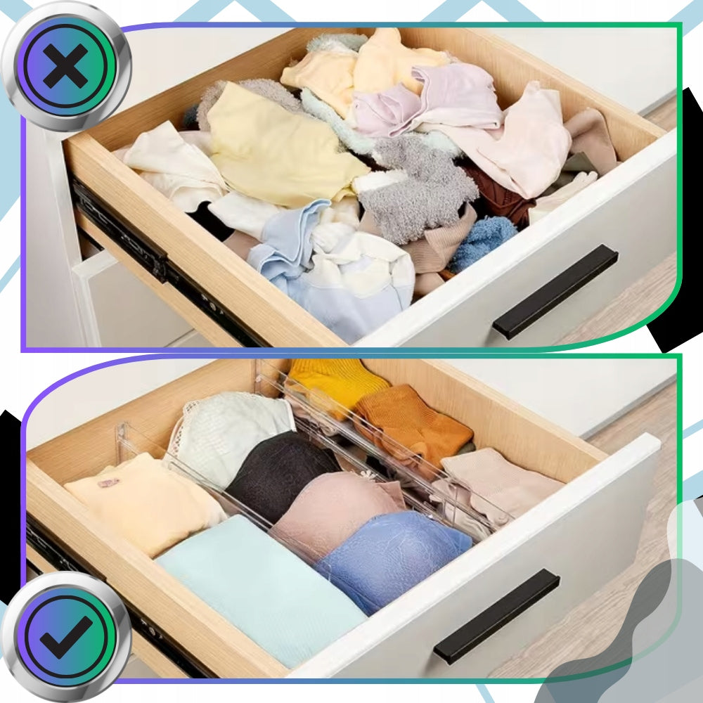 Drawer Compartment Adjustable Separator Organizer Set of 4pcs Compartment Kind drawer organizer
