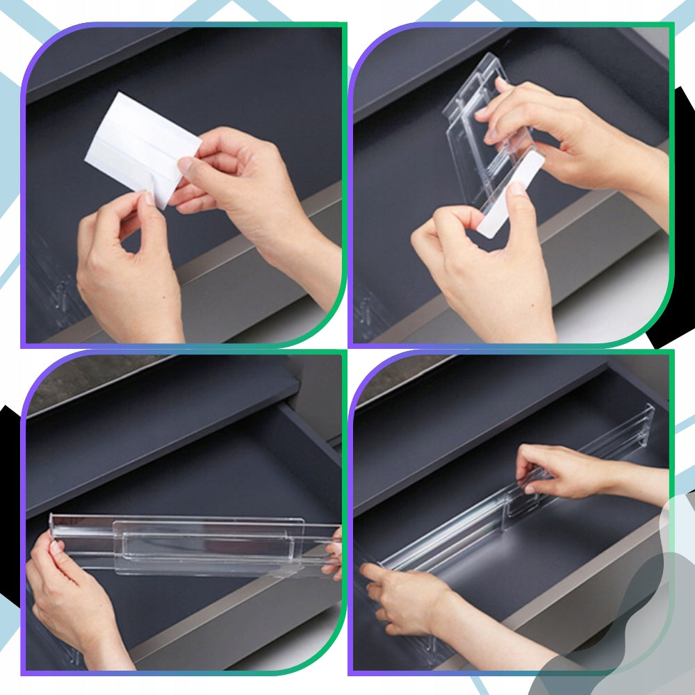 Drawer Compartment Adjustable Separator Organizer Set of 4pcs Compartment Length 27.5 cm