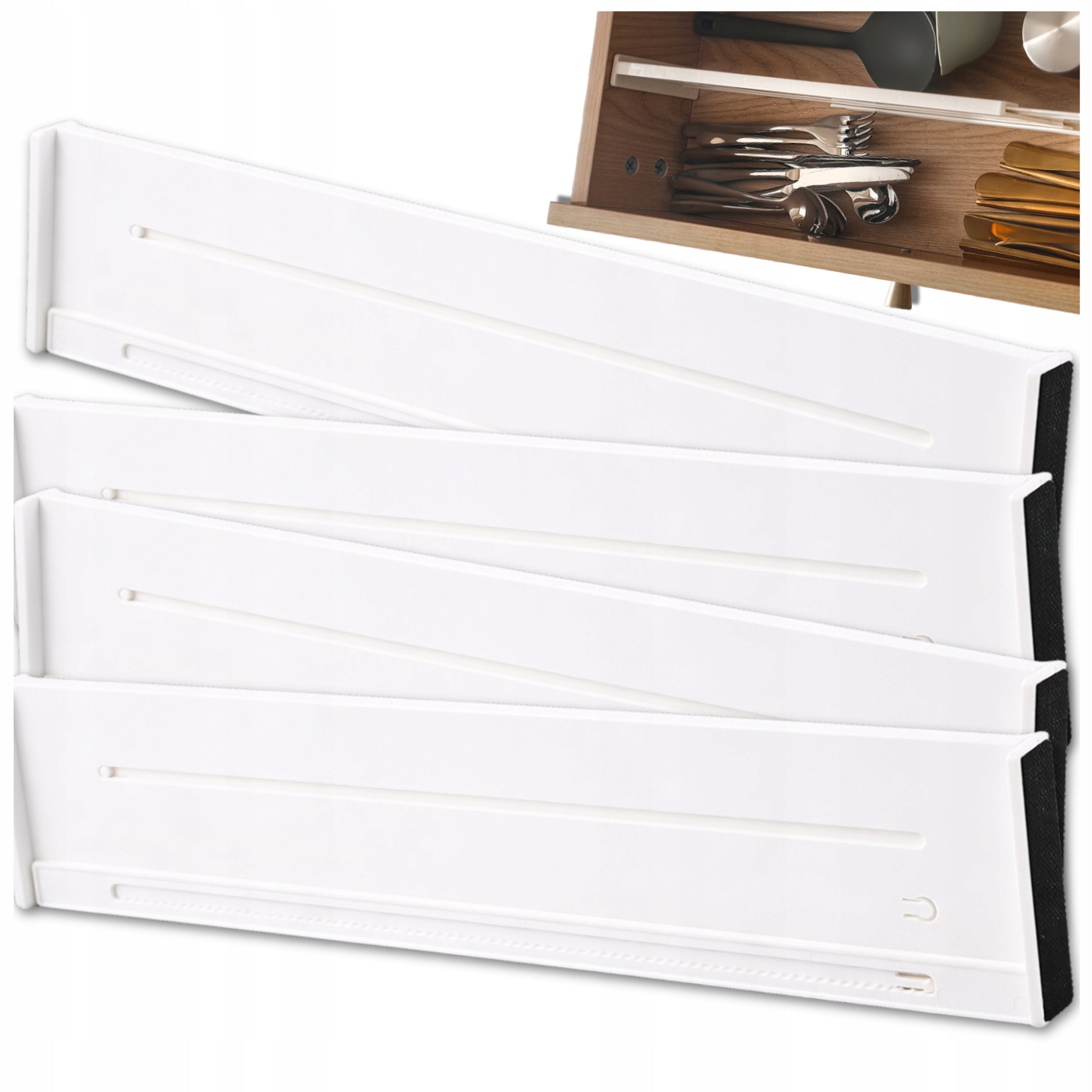 Drawer Compartment Separator Organizer Compartment Set of 4pcs Adjustable Packaging status original