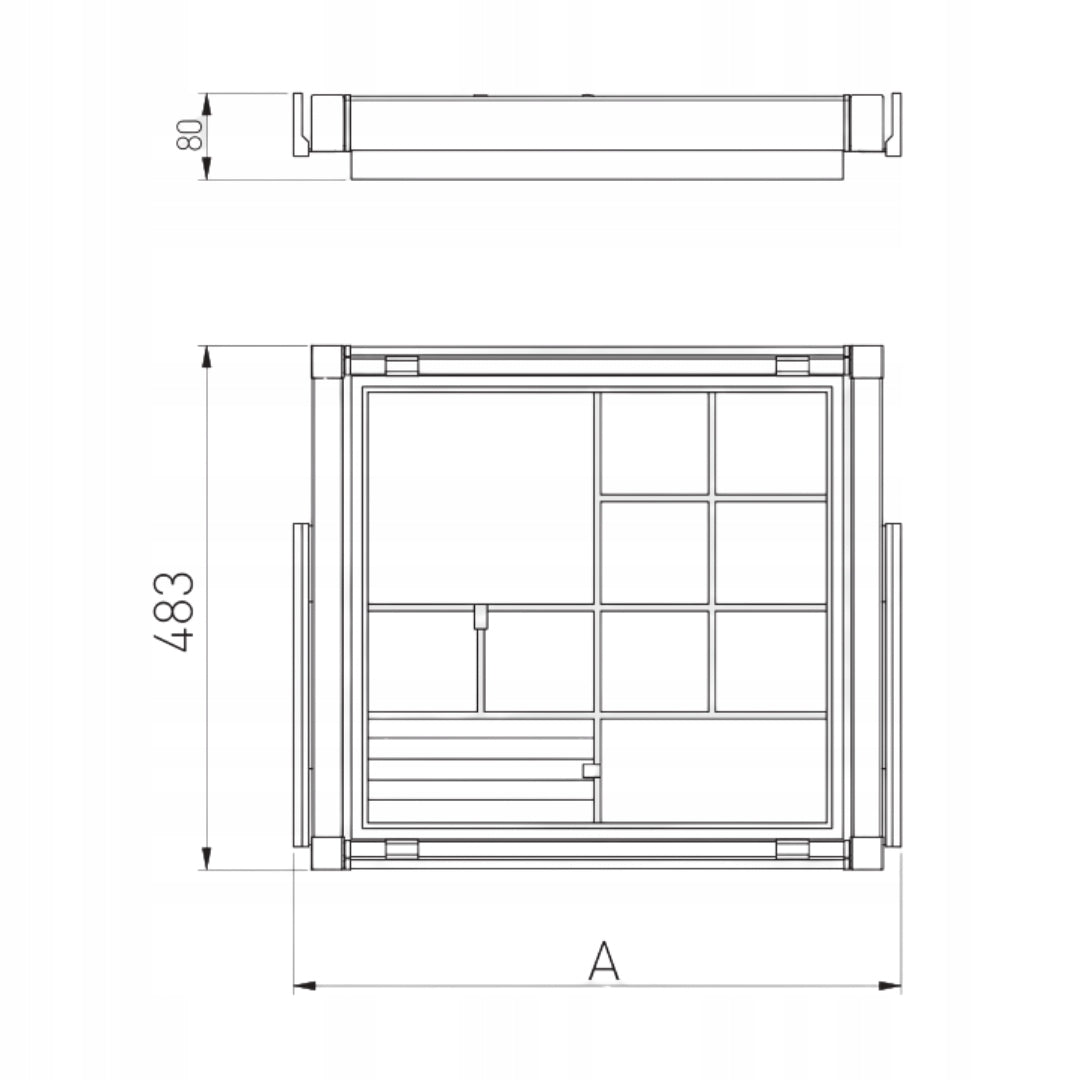Drawer GTV ELITE, jewellery organizer, 560-618, silent closing, anthracite grey Packaging status original