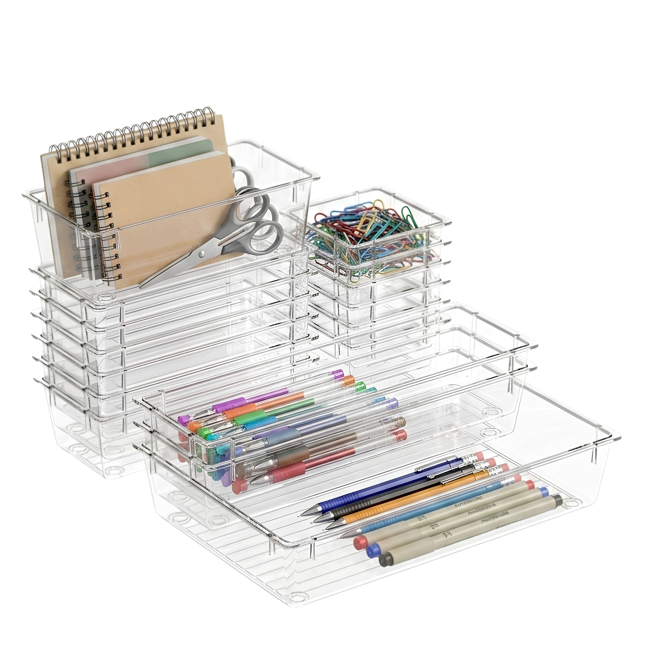 Drawer Organizer Desk Container Cabinet Insert Set of 15pcs OGIVO