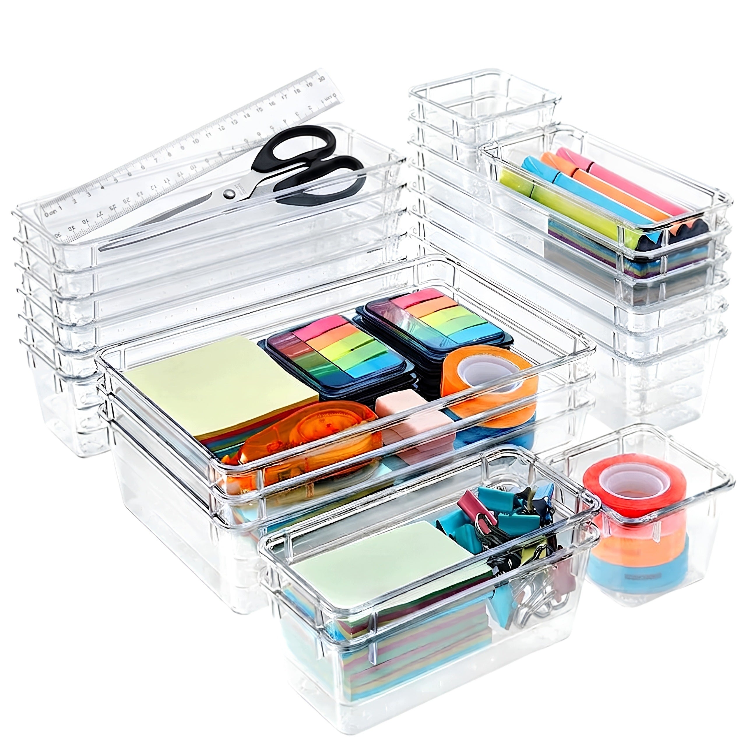Drawer Organizer Desk Container Cabinet Insert Set of 25pcs OGIVO