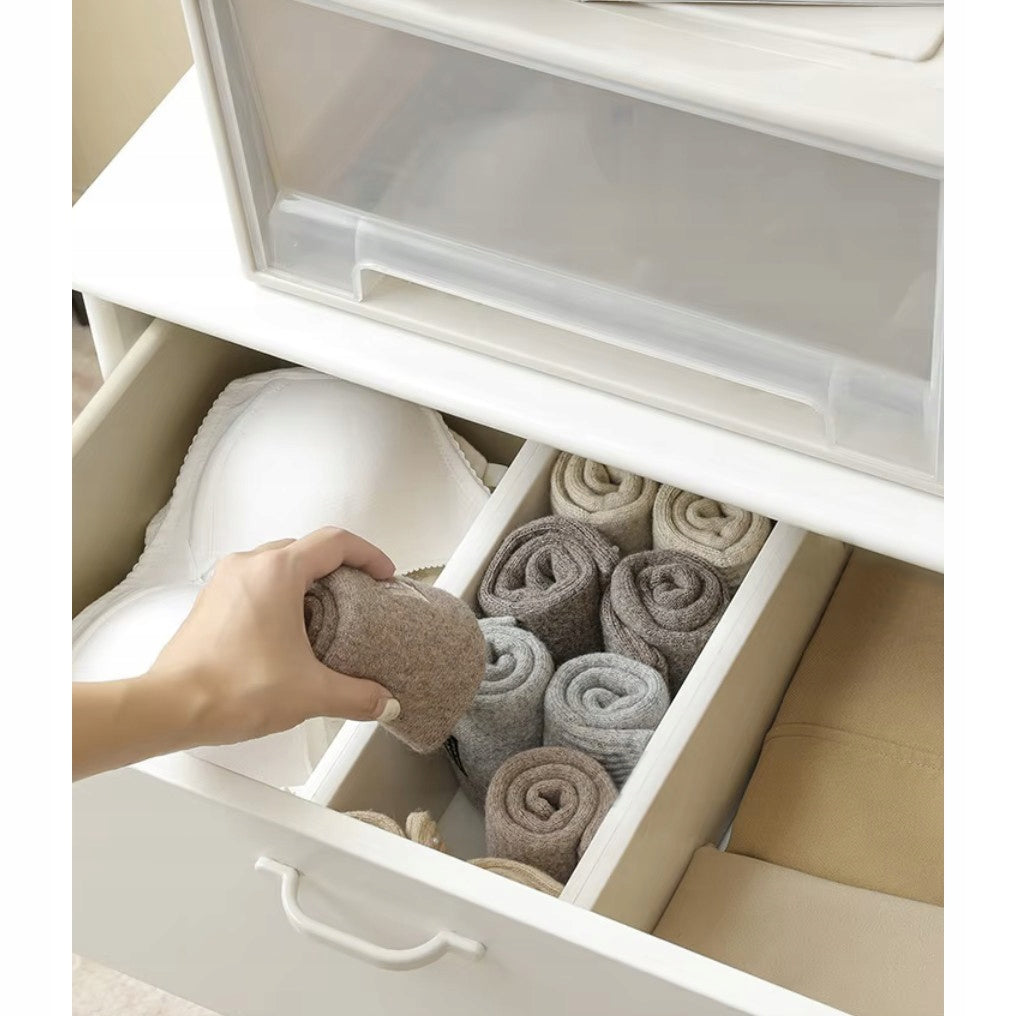 Drawer Organizer Drawer Seprator Adjustable Compartment Bamboo White x4 Manufacturer code 00025632