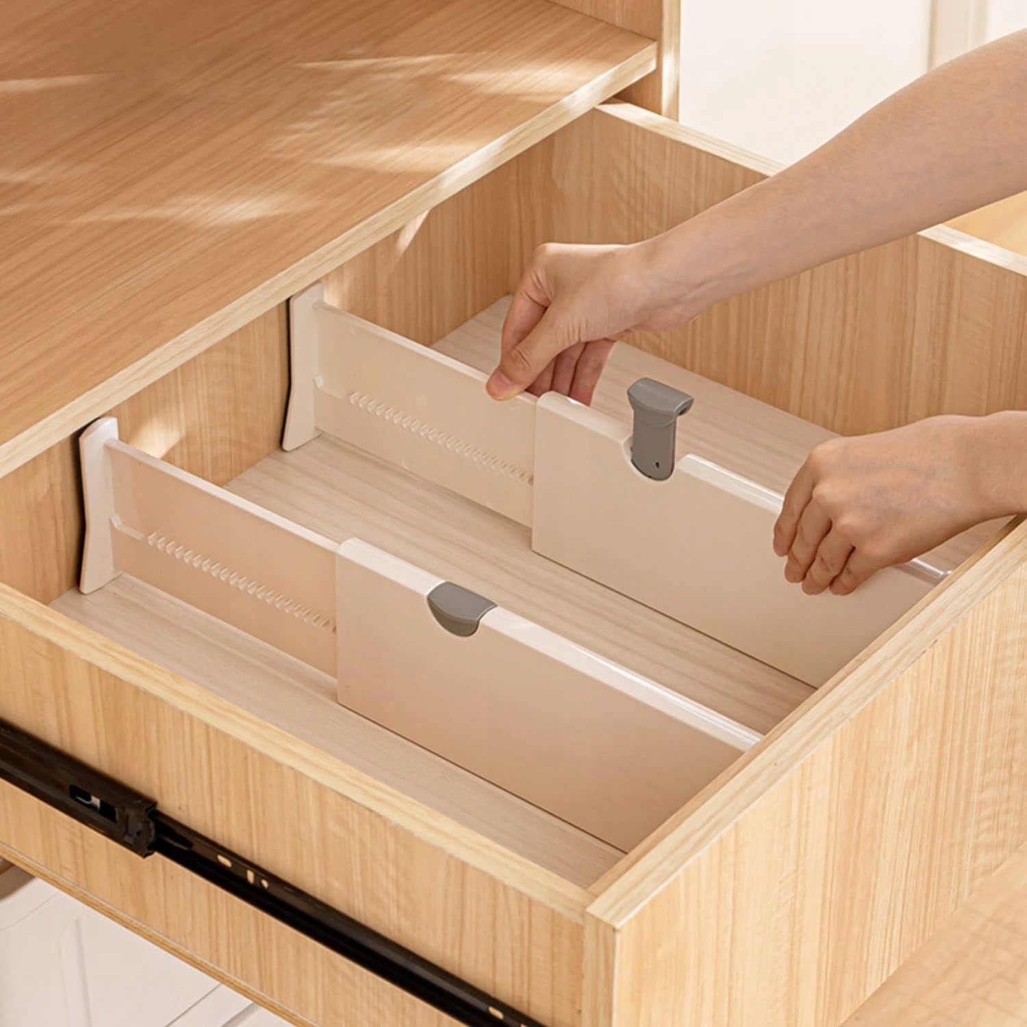 Drawer Organizer Separator Adjustable 44 cm White Kitchen Packaging status original