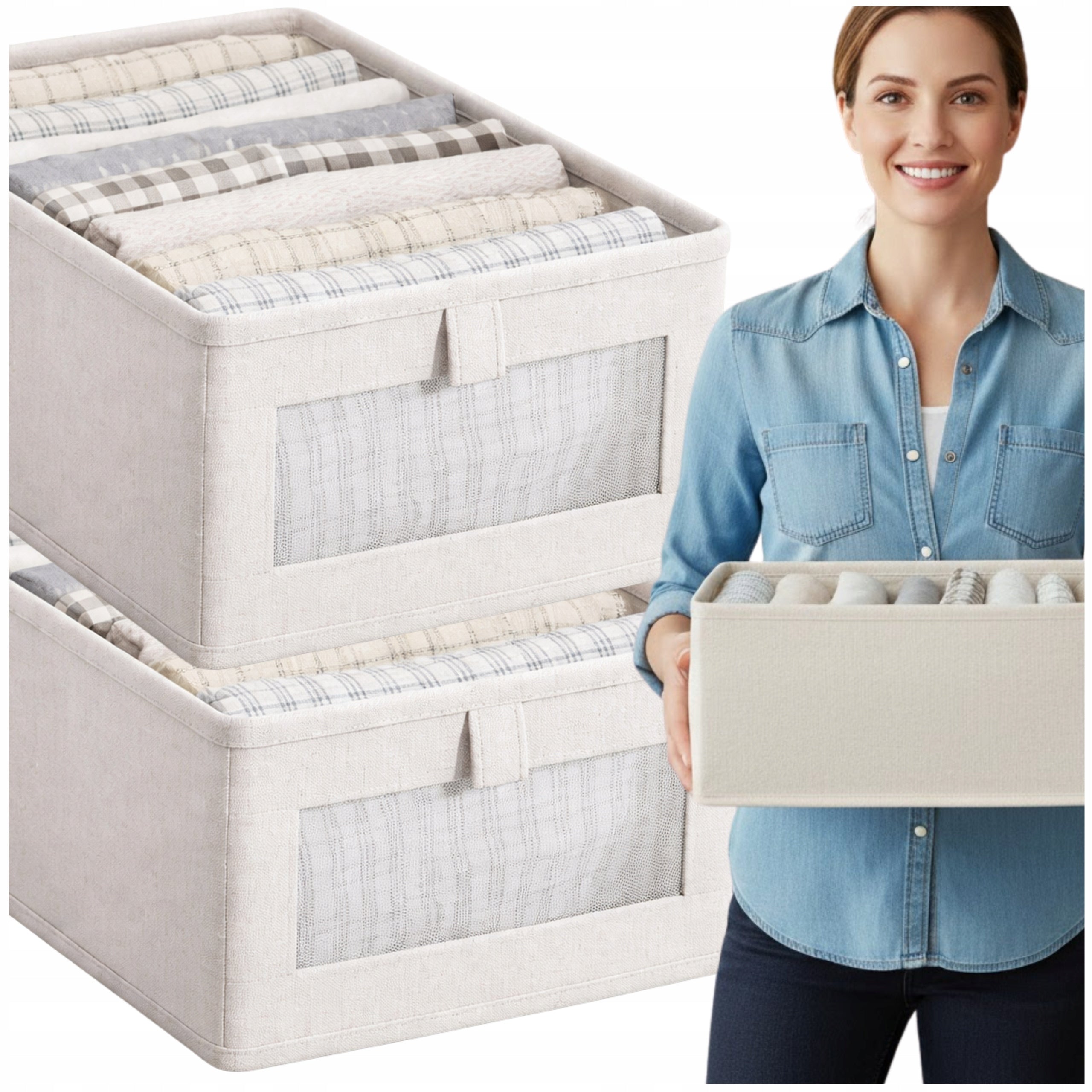 Drawer Organizer Wardrobe Set of 2pcs For Clothes Refill Container Box Packaging status original