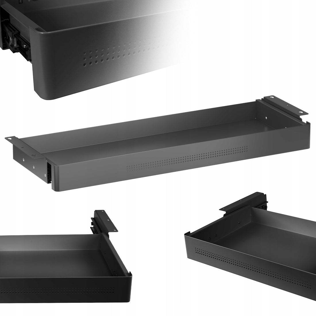 Drawer for Undercounter Desk XL 8kg 78x26 cm Spacetronik metal black