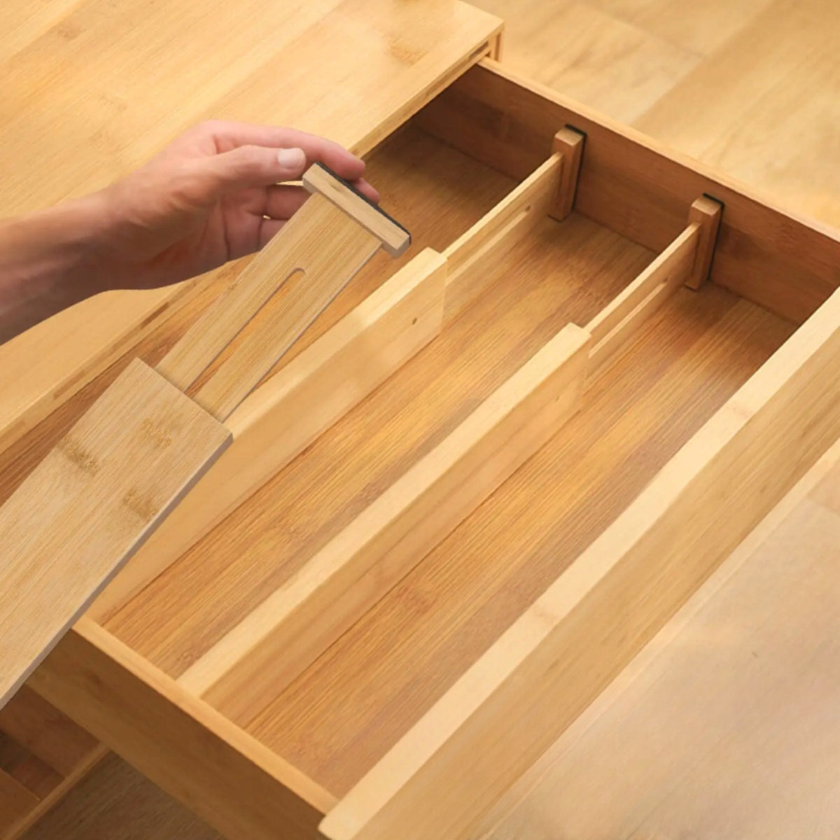 Drawer organizer MORE&DECO bamboo beige 4 pcs. Brand MORE&DECO
